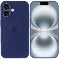 Чехол Silicone Case Full Camera Protective (AA) для Apple iPhone 16 (6.1") Синий / Deep navy