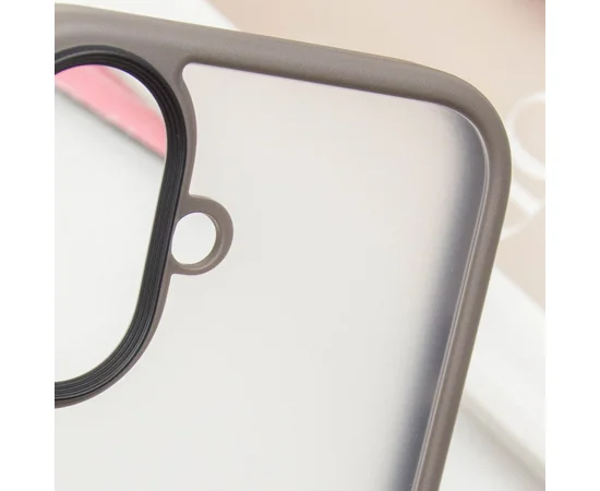 TPU+PC чехол Metal Buttons для Apple iPhone 16 (6.1") Серый