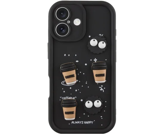 Чехол TPU Toys Case для Apple iPhone 16 (6.1") Black / Always Happy