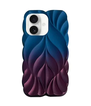 TPU чехол Leaf для Apple iPhone 16 (6.1") Navy Blue / Plum