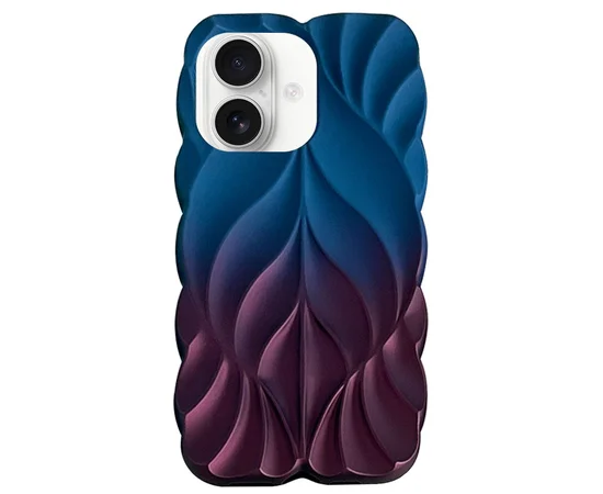 TPU чехол Leaf для Apple iPhone 16 (6.1") Navy Blue / Plum