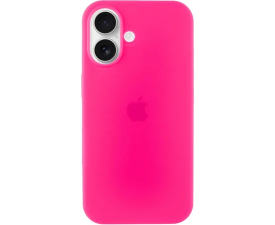 Чехол Silicone Case Full Protective (AA) для Apple iPhone 16 (6.1") Розовый / Barbie pink
