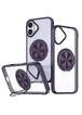 TPU+PC чехол Metal Ring with MagSafe для Apple iPhone 16 (6.1") Темно-фиолетовый