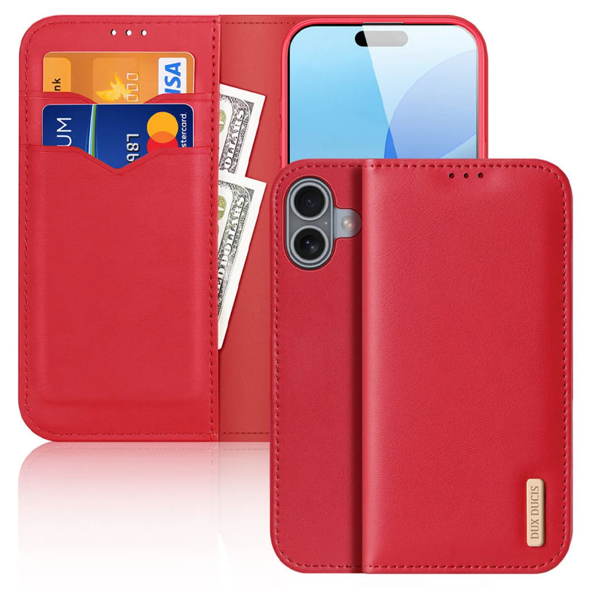 Чехол-книжка Dux Ducis Hivo для Apple iPhone 16 (6.1") Red