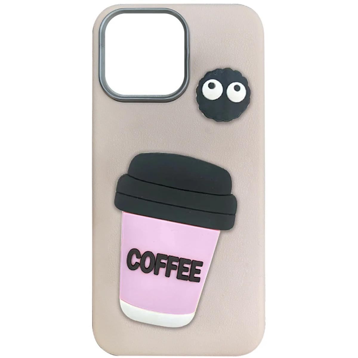 Чехол TPU Leather Toys для Apple iPhone 16 (6.1") Coffee / Pink