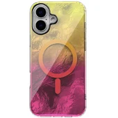 Чехол TPU Shiny Mountain (MagFit) для Apple iPhone 16 (6.1") Yellow / Pink