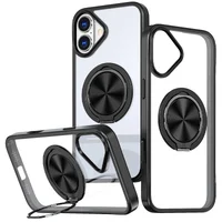 TPU+PC чехол Metal Ring with MagSafe для Apple iPhone 16 (6.1") Черный