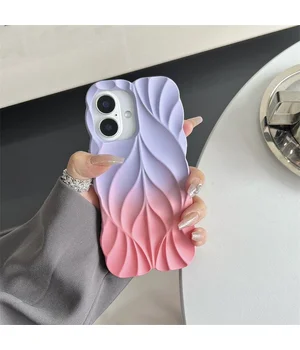 TPU чохол Leaf для Apple iPhone 16 (6.1") Lilac / Pink