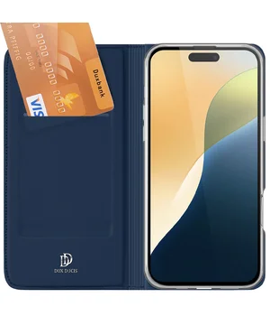 Чохол-книжка Dux Ducis з кишенею для візиток для Apple iPhone 16 (6.1") Синій