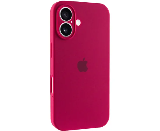Чехол Silicone Case Full Camera Protective (AA) для Apple iPhone 16 (6.1") Красный / Rose Red