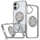 TPU+PC чехол Metal Ring with MagSafe для Apple iPhone 16 (6.1") Серый