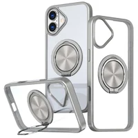 TPU+PC чехол Metal Ring with MagSafe для Apple iPhone 16 (6.1") Серый