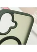TPU+PC чехол Metal Buttons with MagSafe Colorful HQ Ring для Apple iPhone 16 (6.1") Green