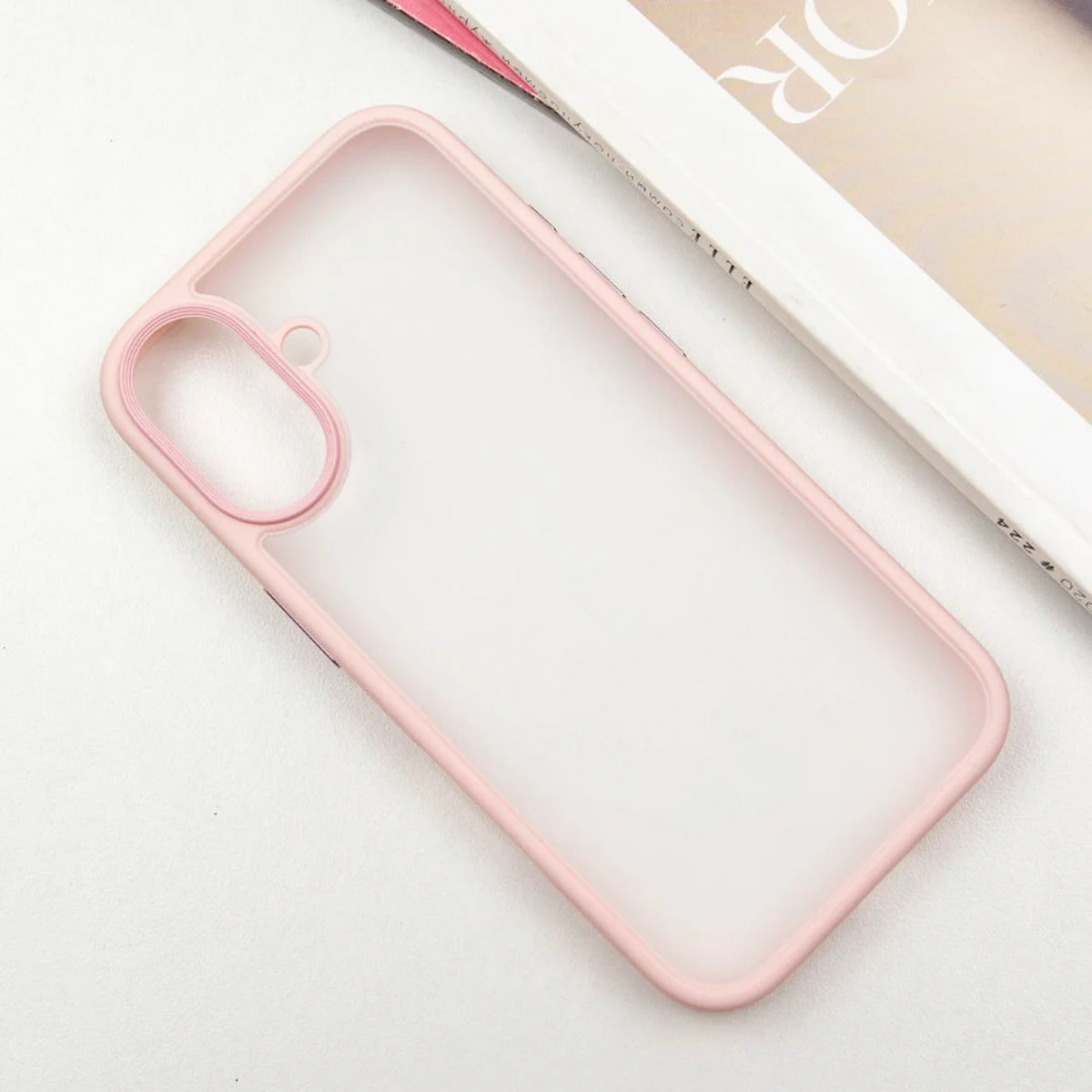 TPU+PC чохол Metal Buttons для Apple iPhone 16 (6.1") Рожевий