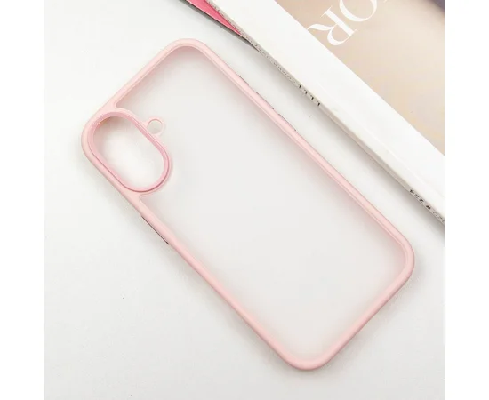 TPU+PC чехол Metal Buttons для Apple iPhone 16 (6.1") Розовый