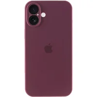 Чехол Silicone Case Full Camera Protective (AA) для Apple iPhone 16 (6.1") Бордовый / Plum