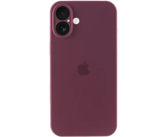 Чохол Silicone Case Full Camera Protective (AA) для Apple iPhone 16 (6.1") Бордовий / Plum
