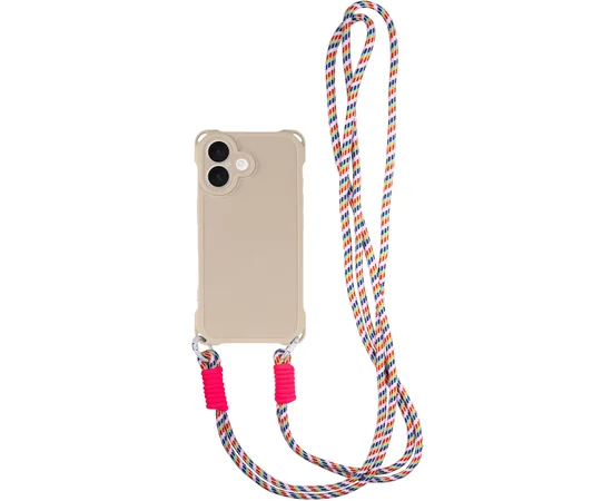 Чехол TPU CrossBody with straps для Apple iPhone 16 (6.1") Antique White