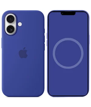 Чохол Silicone case (AAA) with Magsafe and Animation (button) для Apple iPhone 16 (6.1") Ultramarine