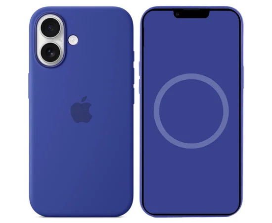 Чохол Silicone case (AAA) with Magsafe and Animation (button) для Apple iPhone 16 (6.1") Ultramarine