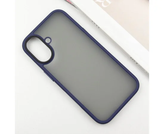 TPU+PC чехол Metal Buttons для Apple iPhone 16 (6.1") Синий