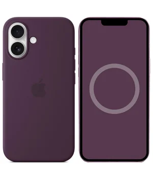 Чехол Silicone case (AAA) full with Magsafe and Animation для Apple iPhone 16 (6.1") Plum