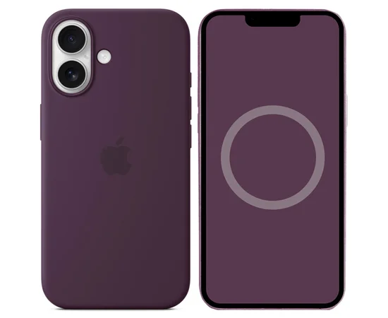 Чохол Silicone case (AAA) full with Magsafe and Animation для Apple iPhone 16 (6.1") Plum