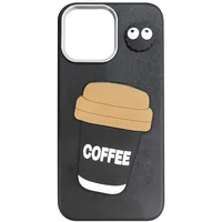 Чехол TPU Leather Toys для Apple iPhone 16 (6.1") Coffee / Black