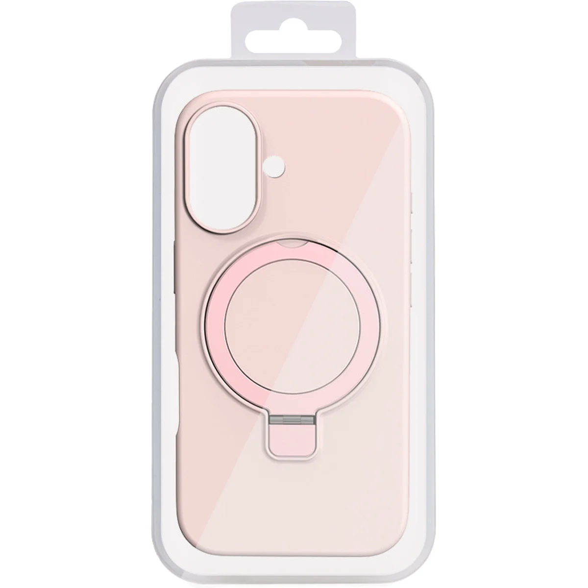 Чехол Silicone Case Full Protective NO LOGO with Ring для Apple iPhone 16 (6.1") Pink