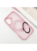 TPU+PC чехол Metal Buttons with MagSafe Colorful HQ Ring для Apple iPhone 16 (6.1") Pink
