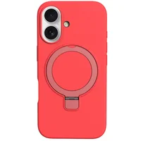 Чохол Silicone Case Full Protective NO LOGO with Ring для Apple iPhone 16 (6.1") Red