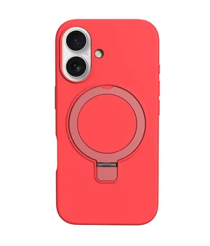 Чехол Silicone Case Full Protective NO LOGO with Ring для Apple iPhone 16 (6.1") Red