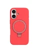Чехол Silicone Case Full Protective NO LOGO with Ring для Apple iPhone 16 (6.1") Red