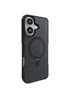 TPU+PC чехол Metal Buttons with MagSafe Carbon Ring для Apple iPhone 16 (6.1") Черный