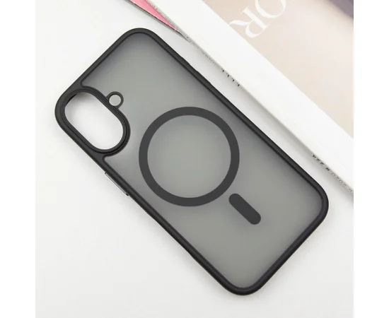 TPU+PC чохол Metal Buttons with MagSafe для Apple iPhone 16 (6.1") Чорний