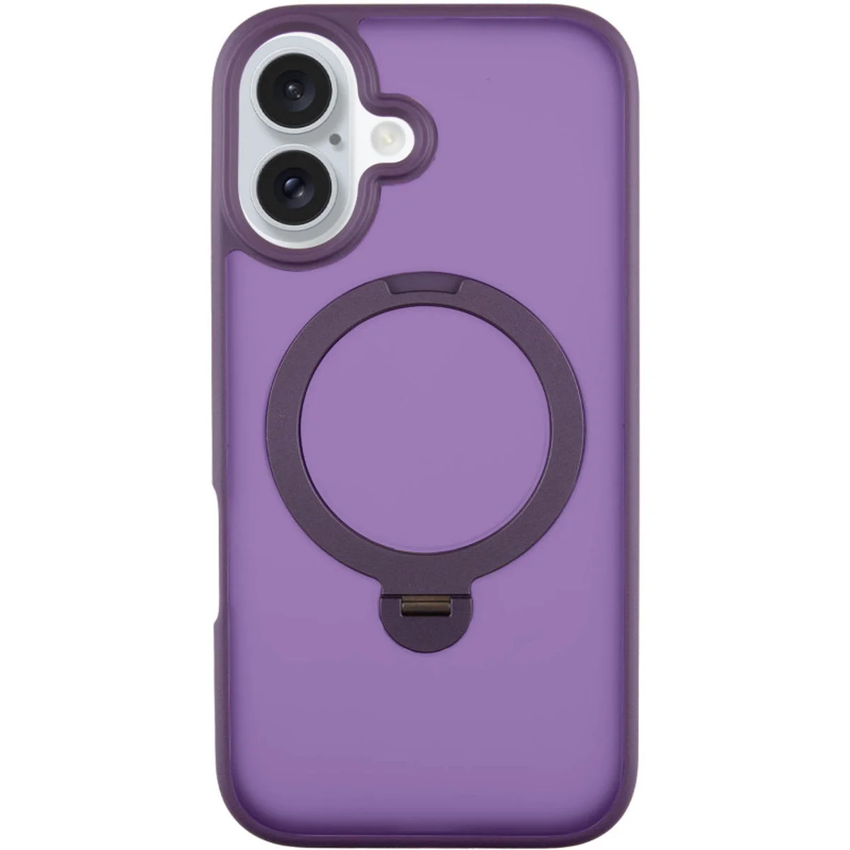 TPU+PC чехол Metal Buttons with MagSafe Colorful HQ Ring для Apple iPhone 16 (6.1") Purple
