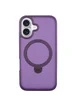 TPU+PC чехол Metal Buttons with MagSafe Colorful HQ Ring для Apple iPhone 16 (6.1") Purple