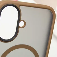 TPU+PC чехол Metal Buttons with MagSafe для Apple iPhone 16 (6.1") Золотой