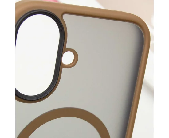 TPU+PC чехол Metal Buttons with MagSafe для Apple iPhone 16 (6.1") Золотой