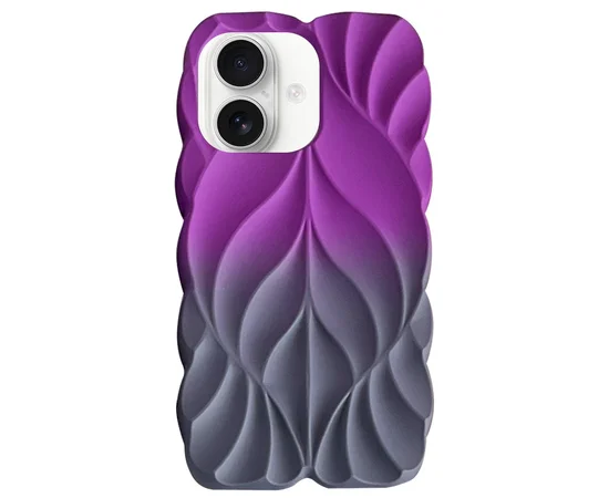 TPU чехол Leaf для Apple iPhone 16 (6.1") Violet / Grey
