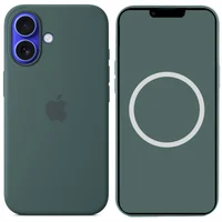 Чохол Silicone case (AAA) with Magsafe and Animation (button) для Apple iPhone 16 (6.1") Lake Green