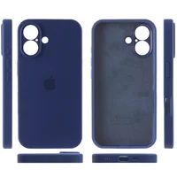 Чехол Silicone Case Full Camera Protective (AA) для Apple iPhone 16 (6.1") Синий / Deep navy