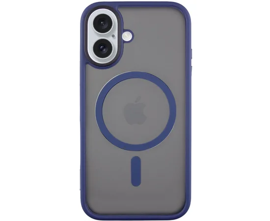 TPU+PC чехол Metal Buttons with MagSafe для Apple iPhone 16 (6.1") Синий