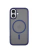 TPU+PC чехол Metal Buttons with MagSafe для Apple iPhone 16 (6.1") Синий