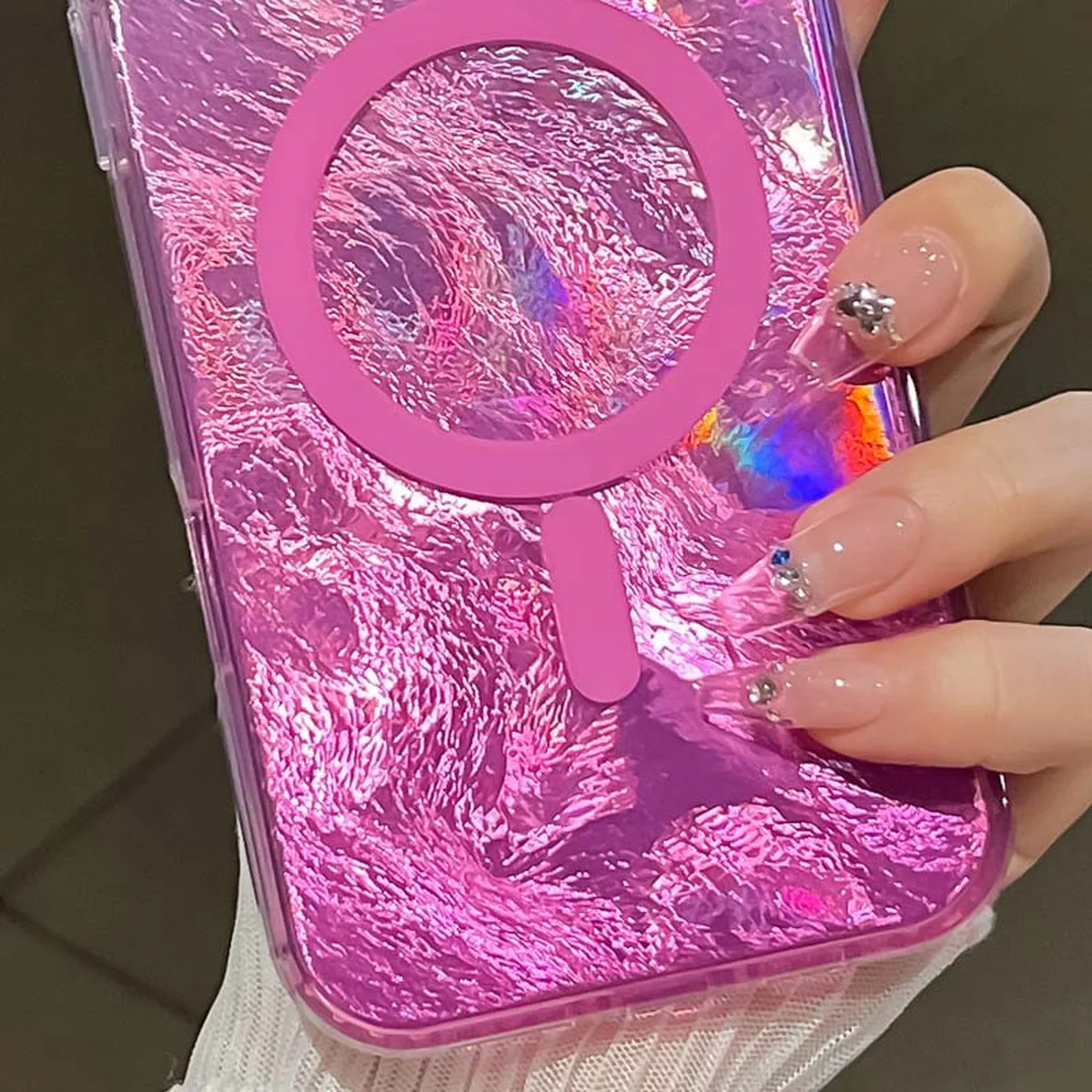 Чехол TPU Shiny Mountain (MagFit) для Apple iPhone 16 (6.1") Pink