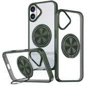 TPU+PC чехол Metal Ring with MagSafe для Apple iPhone 16 (6.1") Зеленый