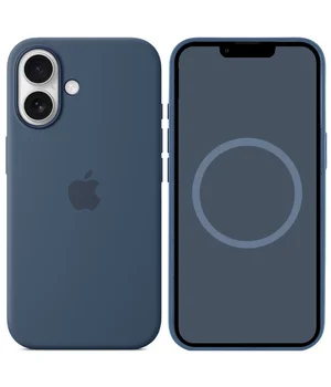 Чохол Silicone case (AAA) with Magsafe and Animation (button) для Apple iPhone 16 (6.1") Denim