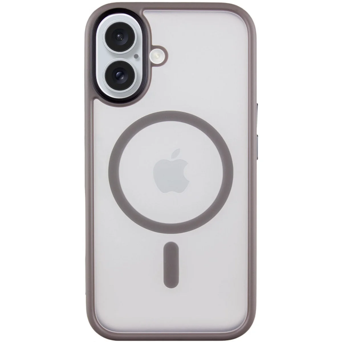 TPU+PC чохол Metal Buttons with MagSafe для Apple iPhone 16 (6.1") Сірий