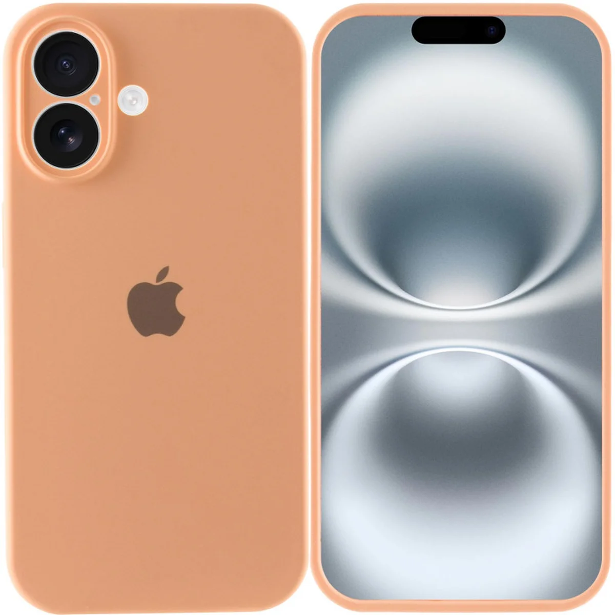 Чехол Silicone Case Full Camera Protective (AA) для Apple iPhone 16 (6.1") Оранжевый / Cantaloupe