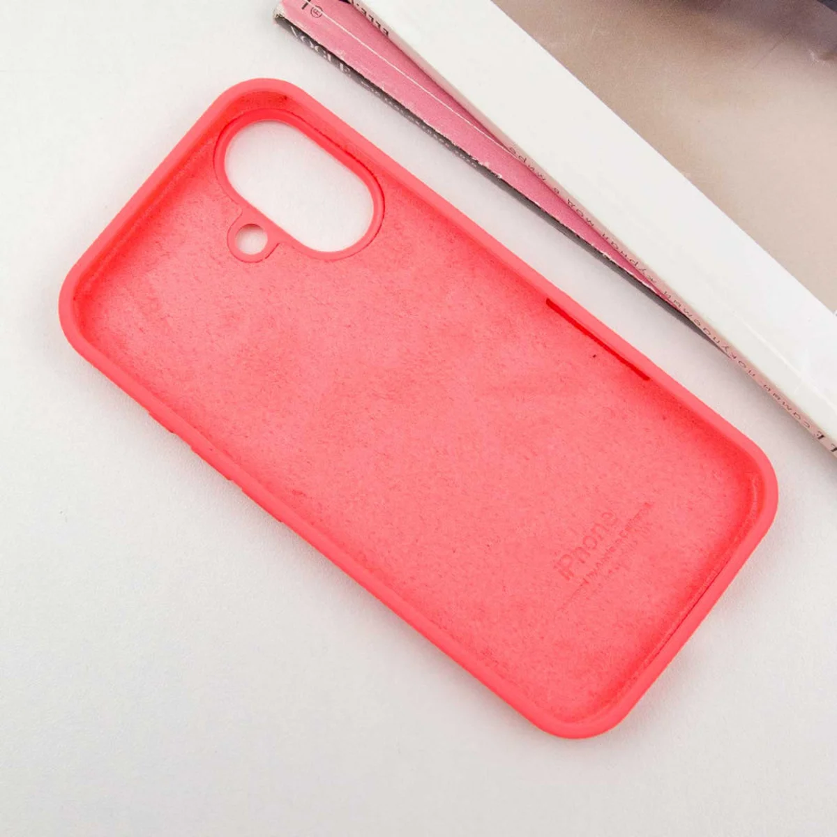Чохол Silicone Case Full Protective (AA) для Apple iPhone 16 (6.1") Кавуновий / Watermelon red